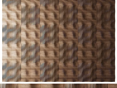 Wooden Wall Paneling With Geometric Striped Texture For Interior Decoration 3d model