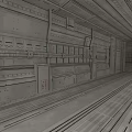 Tech Exhibition Hall Interior With Metallic Walls Control Panels And Futuristic Design