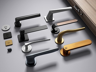 Modern door handle door handle combination 3d model