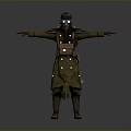 3D Military Soldier Character With Helmet Goggles Green Coat And Brown Boots