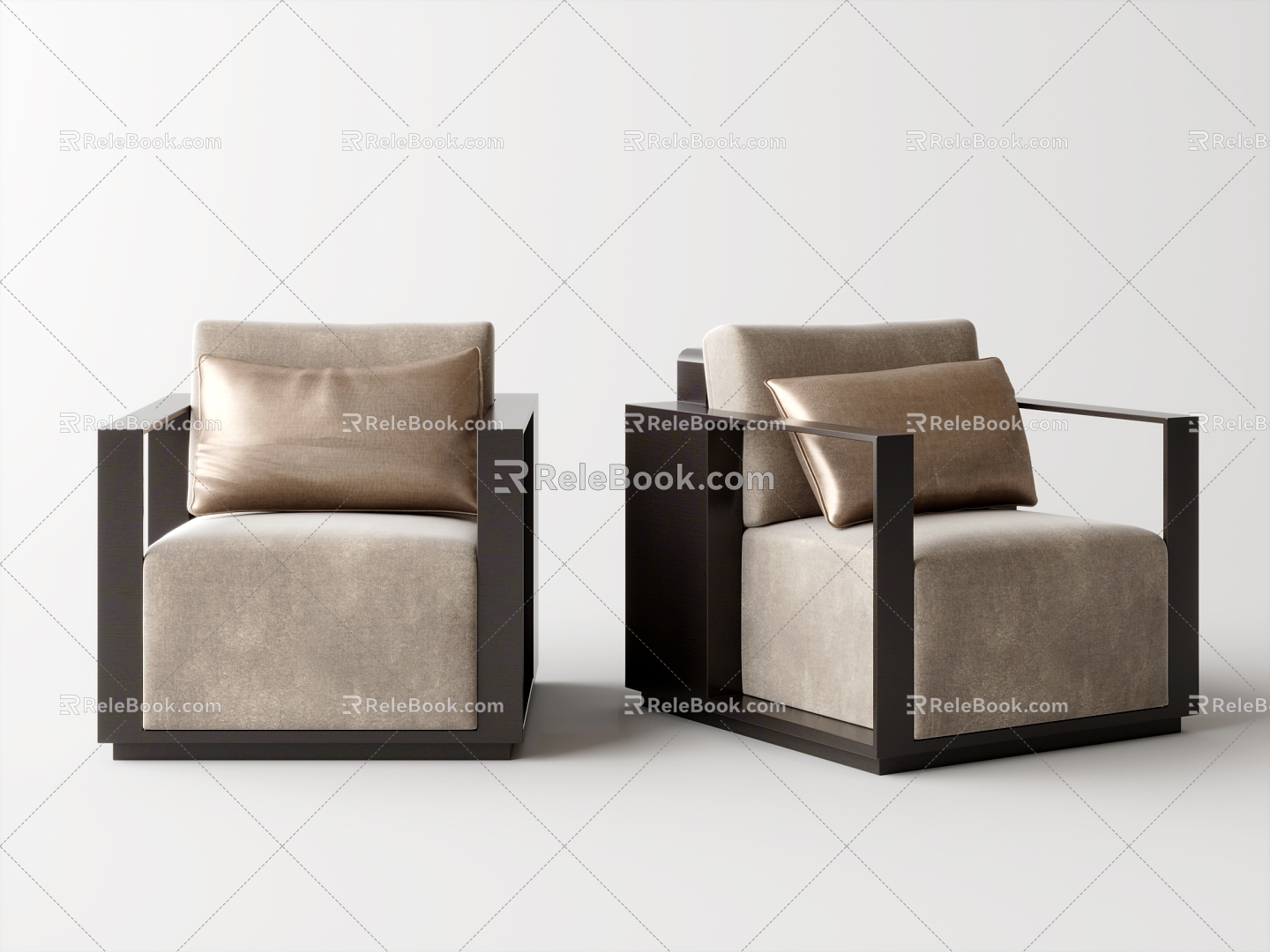 New Chinese-style Single Sofa 3d model