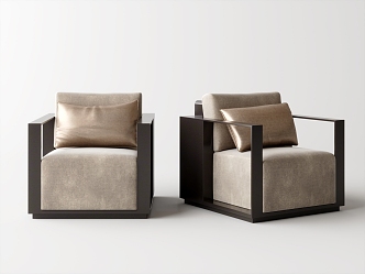 New Chinese-style Single Sofa 3d model