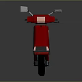 Stylish Red Scooter With Beige Seat And Black Details In Modern Design