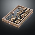 Traditional Wooden Abacus as Practical Household Item with Black Brown Beads and Circular Frame Designs