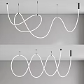Modern Curved Wavy Lines Chandelier Design for Contemporary Home Interior Decoration