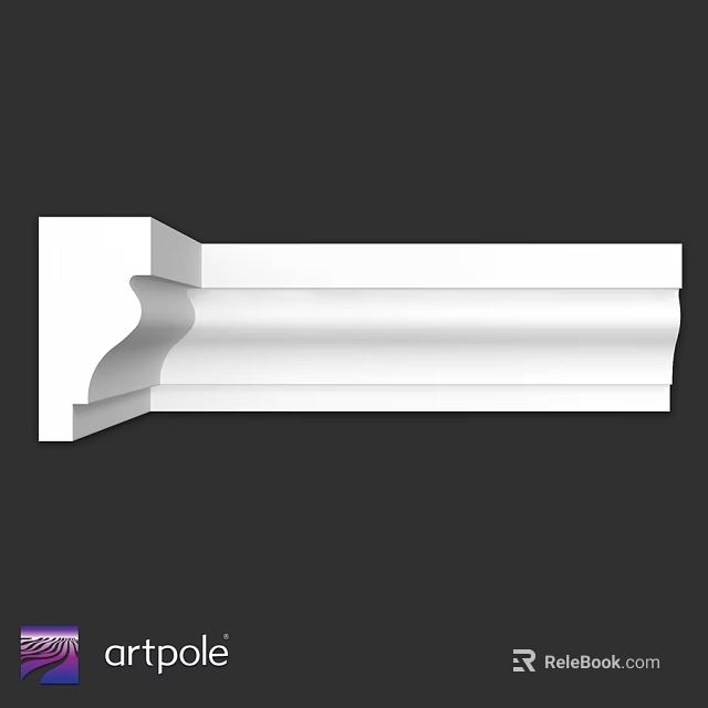Decorative White Architectural Component With Curved And Angular Molding Design 3d model 