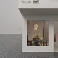Modern Clothing Store Interior With Hanging Clothes Armchair Round Table And Decorative Painting