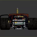 Colorful Graffiti Race Car With Exposed Engine Large Tires And Chassis