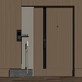 Modern Wooden Security Door Interior Design With 2050 Secure Lock And Wall Light