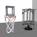 Modern Transparent Glass Elevator With Black Base And Stainless Steel Frame 3d model