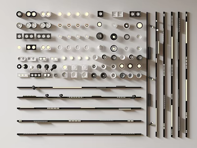 Various Modern Downlights and Spotlights With Different Designs Sizes and Styles 3d model
