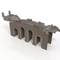 Ancient Stone Bridge Model With Multiple Arches And Decorative Railings