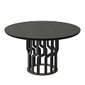 Table Round Table Solid Wood Dining Table 3d model