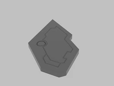 Gray 3D Model Of Irregular Polygon Part With Circular Hole And Geometric Surface 3d model