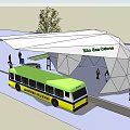 Modern Via Las Olas Bus Station With White Canopy And Broward County Transit Bus