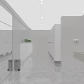 Bright Minimalist Modern Public Toilet With Marble Floor And Clean White Spacious Interior Design