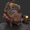 Adventure Character Riding Mythical Beast Carrying Backpacks And Tiny Creature Companions