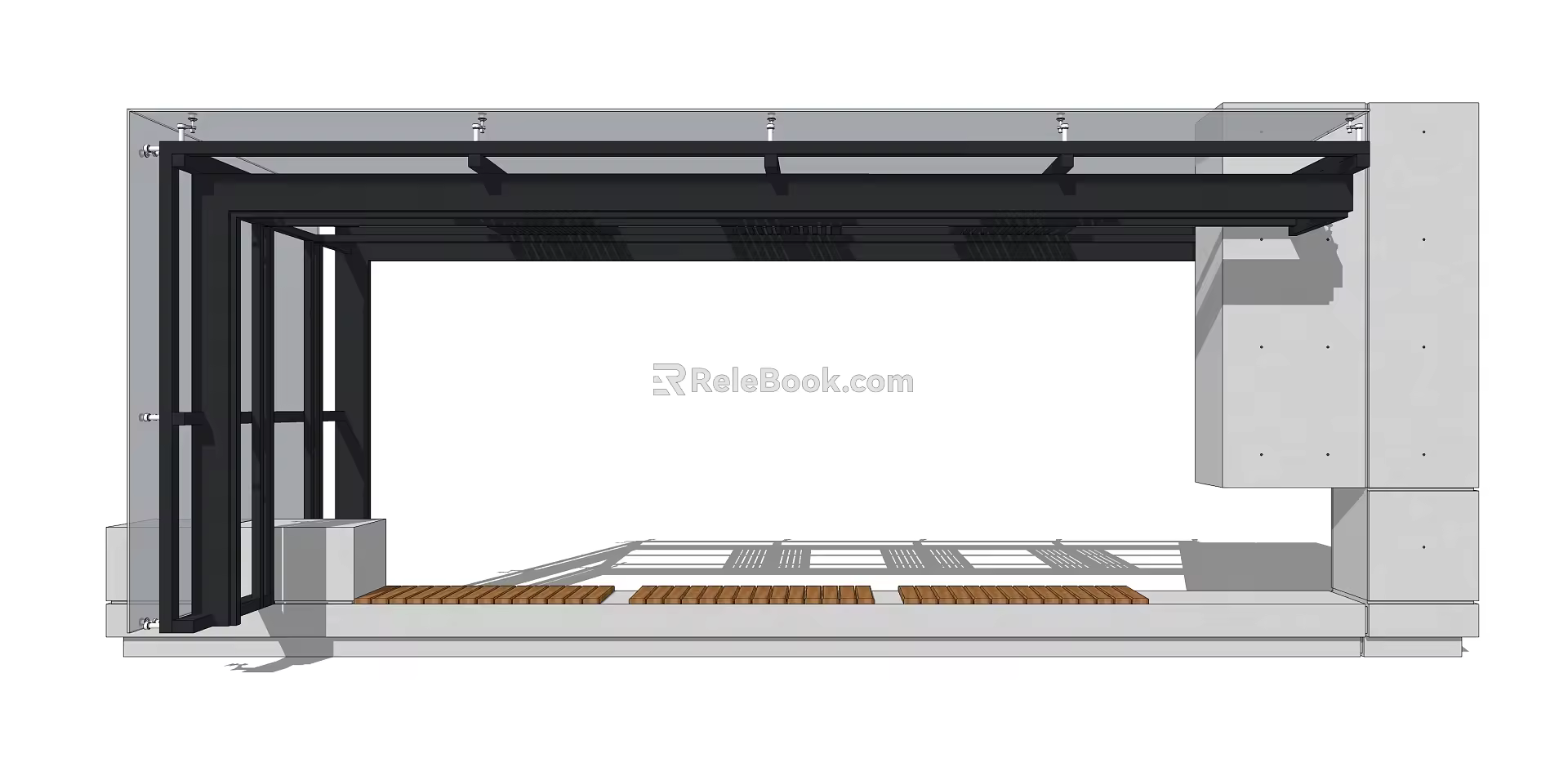 Modern gallery structure 3d model