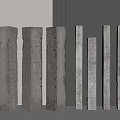 Concrete Columns With Textured Surfaces In Various Heights For Modern Interior Design 3d model
