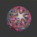Golden Hollow Sphere Decorative Sculpture With Intricate Interlaced Design