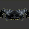 Man Wearing Batman Suit With Mask Muscular Body and Utility Belt