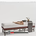 Plush Ottoman With Soft Pillows Blanket Decorative Side Table Cups And Metal Legs