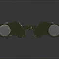Vintage Green Black Commercial Binoculars With Metal Frame And Dual Lens Design