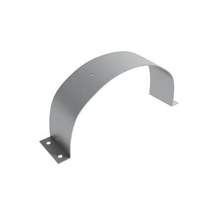 Durable Gray Metal Curved Bracket With Mounting Holes For Secure Installation 3d model