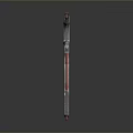 Futuristic Sci Fi Sword With Metallic Silver Finish And Bold Red Accents Details