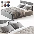 Gray Bed Frame With Gray White Pillows And Comforter Color Options Beige Brown Navy Blue