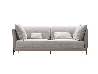 Modern double sofa multiplayer sofa 3d model