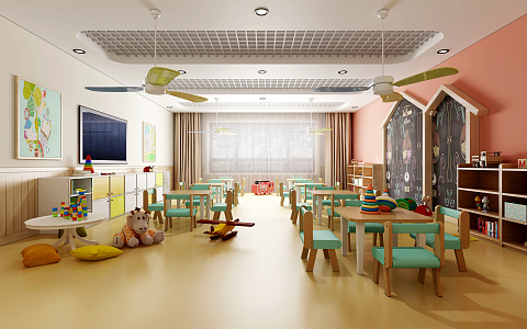 Modern Kindergarten Classroom 3d model