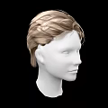 Game Movie Character 3D Head Model With Blond Hair And White Face
