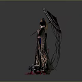 Traditional Ornate Robe Costume With Large Decorative Hat And Glowing Base