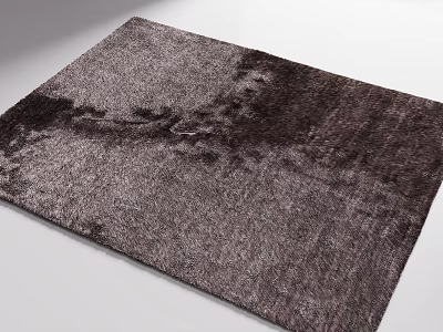 Soft Plush Dark Gray Square Rug with Textured Surface for Living Room Decor 3d model
