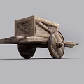 Vintage Wooden Cart With Large Wheels And Box Structure Design