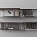 Elegant Modern Chinese Architectural Exterior Featuring Layered Design Wooden Grilles Glass Elements And Courtyard View