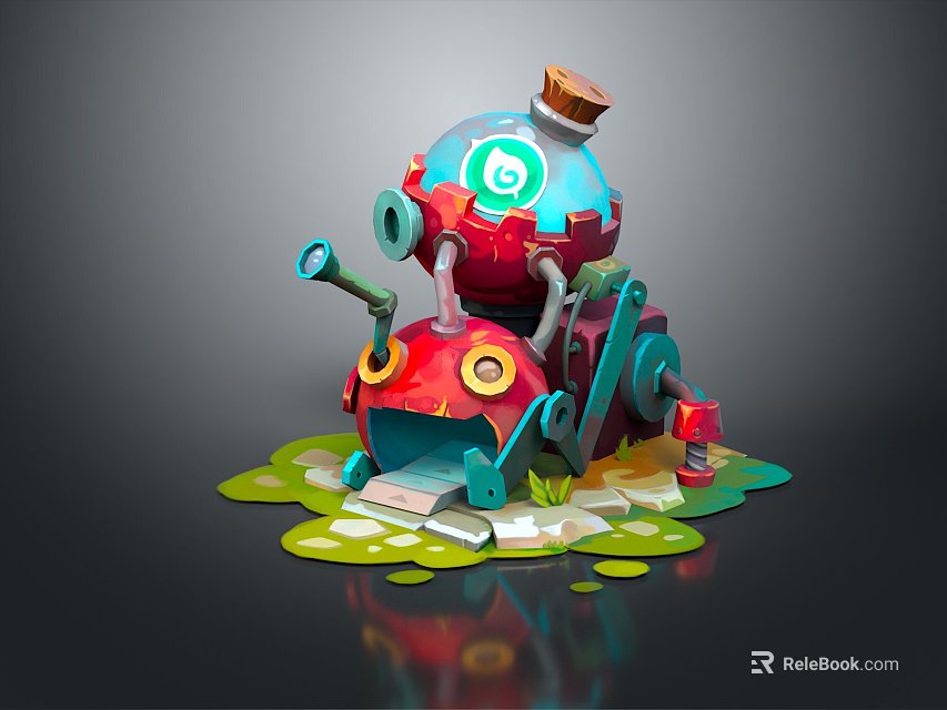 Innovative Medical Device With Red Blue Components Integrated Pipes And Digital Display Interface 3d model 