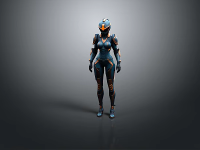 Sci-fi Beauty Cyber Beauty Sci-fi Woman Warrior Future Woman Warrior Sci-fi Lady Soldier Cyber Woman Warrior 3d model