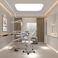 Modern Dental Treatment Room Interior With White Chair Medical Equipment Wall Decor And Cabinets