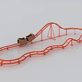 Thrilling Roller Coaster Amusement Equipment With Orange Curved Track And Small Car