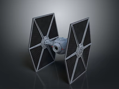 Detailed Scale Starfighter Spacecraft Model With Twin Wings And Central Body 3d model
