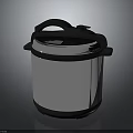 Stainless Steel Electric Pressure Cooker Silver Black Design Modern Kitchen Appliance With Handle And Lid