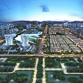 Aerial View Urban Planning With High Rise Buildings Residential Areas And Green Spaces