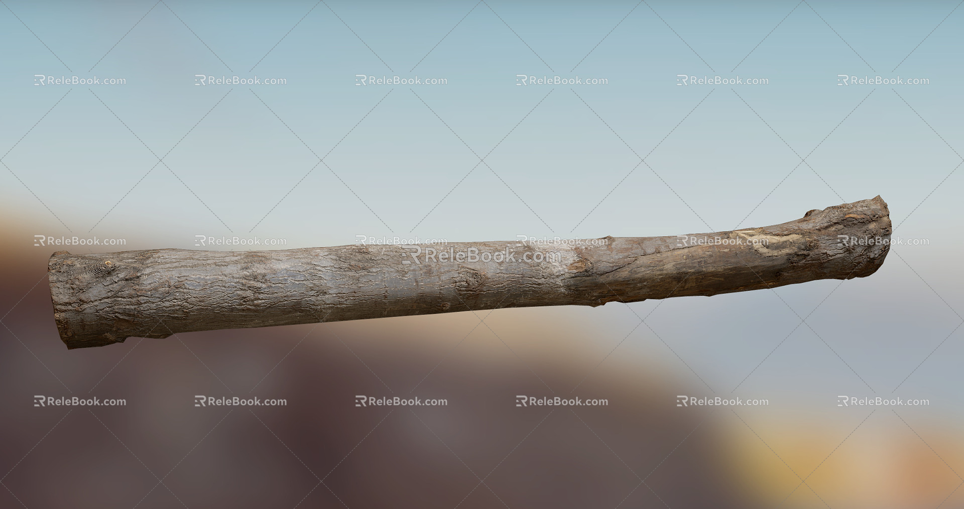 Modern wood fossil tree 3d model