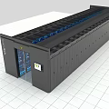 Modern Server Room With Black Racks Glass Doors Blue Lighting And Digital