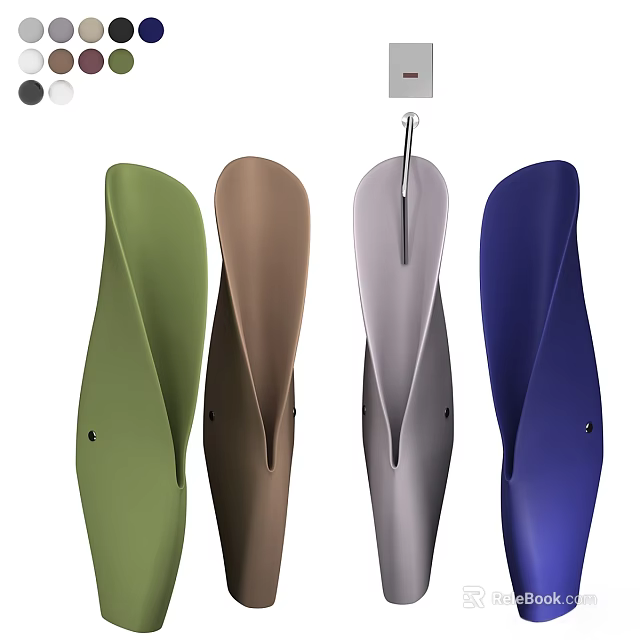 Modern Urinals In Multiple Colors With Sleek Contemporary Design Features 3d model 