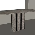 Elegant Modern Marble Console Table With Cylindrical Columns And Sleek Surface 3d model