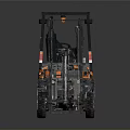 Orange And Black Forklift With Front Forks Operator Cab And Large Wheels 3d model