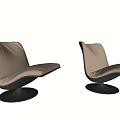 Modern Accent Chair With Beige Cushion Black Frame And Round Base Design